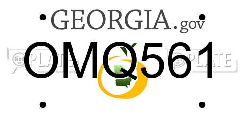 OMQ561 Georgia License Plate