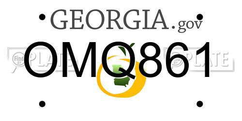 OMQ861 Georgia License Plate