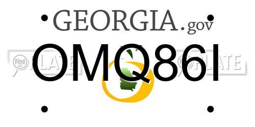 OMQ86I Georgia License Plate