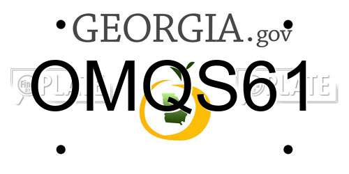 OMQS61 Georgia License Plate