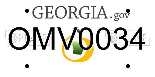 OMV0034 Georgia License Plate