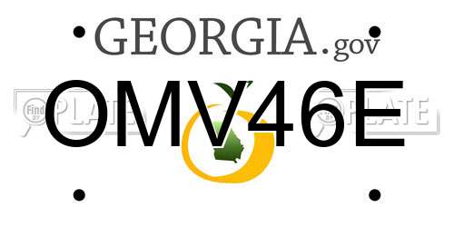 OMV46E Georgia License Plate