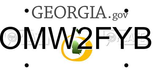 OMW2FYB Georgia License Plate