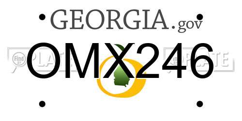 OMX246 Georgia License Plate