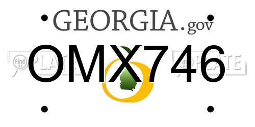 OMX746 Georgia License Plate