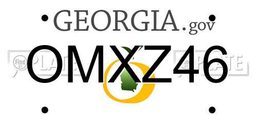 OMXZ46 Georgia License Plate
