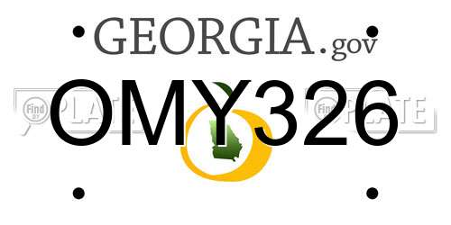 OMY326 Georgia License Plate