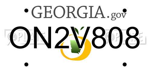 ON2V808 Georgia License Plate
