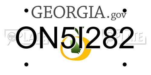 ON5I282 Georgia License Plate