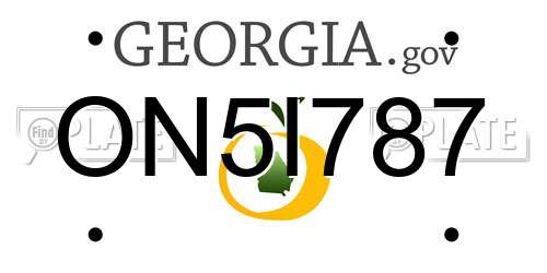 ON5I787 Georgia License Plate