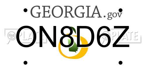 ON8D6Z Georgia License Plate