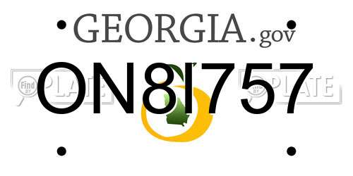 ON8I757 Georgia License Plate