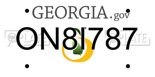 ON8I787 Georgia License Plate