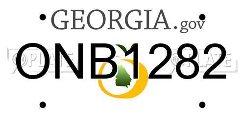 ONB1282 Georgia License Plate