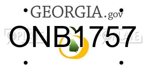 ONB1757 Georgia License Plate