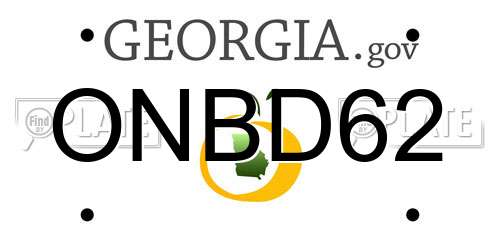 ONBD62 Georgia License Plate