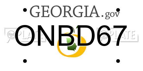 ONBD67 Georgia License Plate