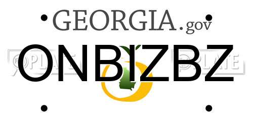 ONBIZBZ Georgia License Plate
