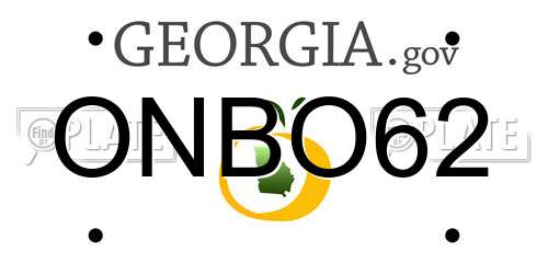 ONBO62 Georgia License Plate