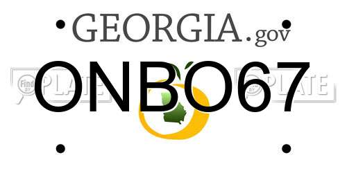 ONBO67 Georgia License Plate