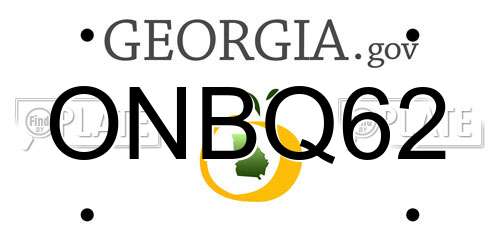 ONBQ62 Georgia License Plate