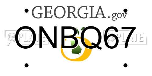ONBQ67 Georgia License Plate