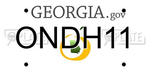 ONDH11 Georgia License Plate