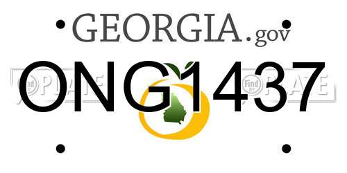 ONG1437 Georgia License Plate