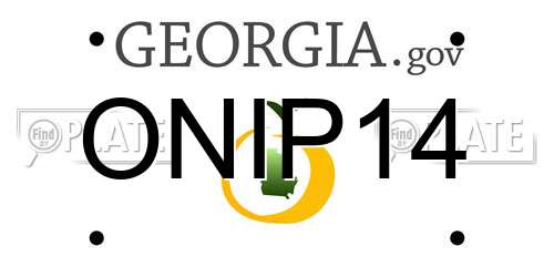 ONIP14 Georgia License Plate