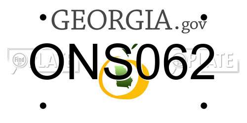ONS062 Georgia License Plate