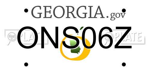 ONS06Z Georgia License Plate