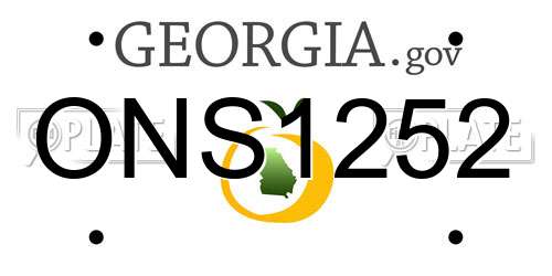 ONS1252 Georgia License Plate
