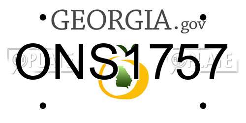 ONS1757 Georgia License Plate