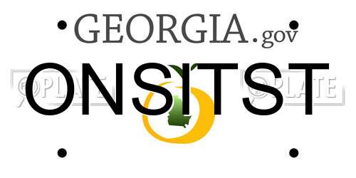 ONSITST Georgia License Plate