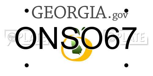 ONSO67 Georgia License Plate