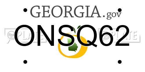 ONSQ62 Georgia License Plate