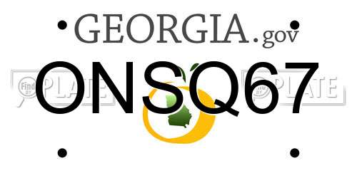 ONSQ67 Georgia License Plate