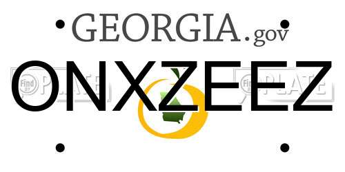 ONXZEEZ Georgia License Plate