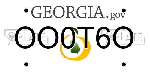 OO0T6O Georgia License Plate
