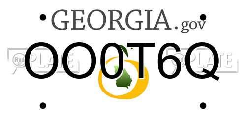 OO0T6Q Georgia License Plate