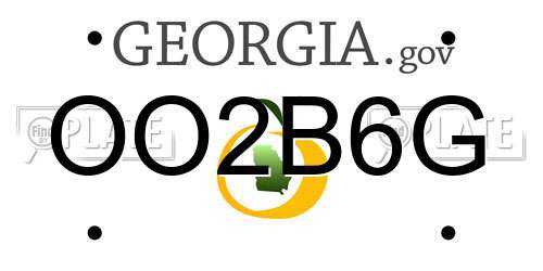 OO2B6G Georgia License Plate
