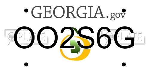 OO2S6G Georgia License Plate