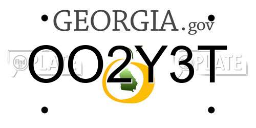OO2Y3T Georgia License Plate