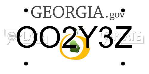 OO2Y3Z Georgia License Plate