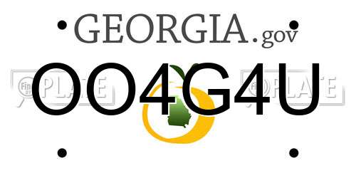 OO4G4U Georgia License Plate