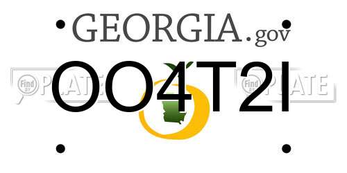 OO4T2I Georgia License Plate
