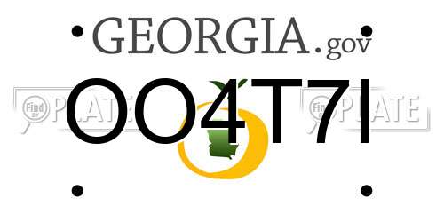 OO4T7I Georgia License Plate