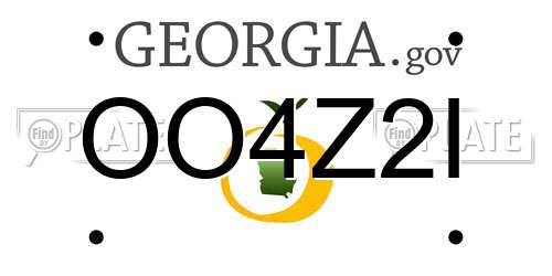 OO4Z2I Georgia License Plate