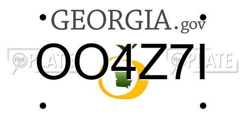 OO4Z7I Georgia License Plate