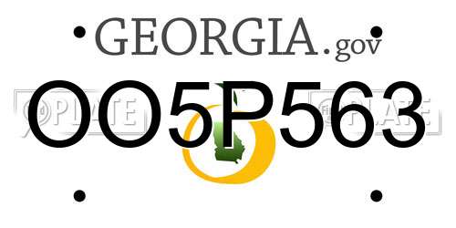 OO5P563 Georgia License Plate